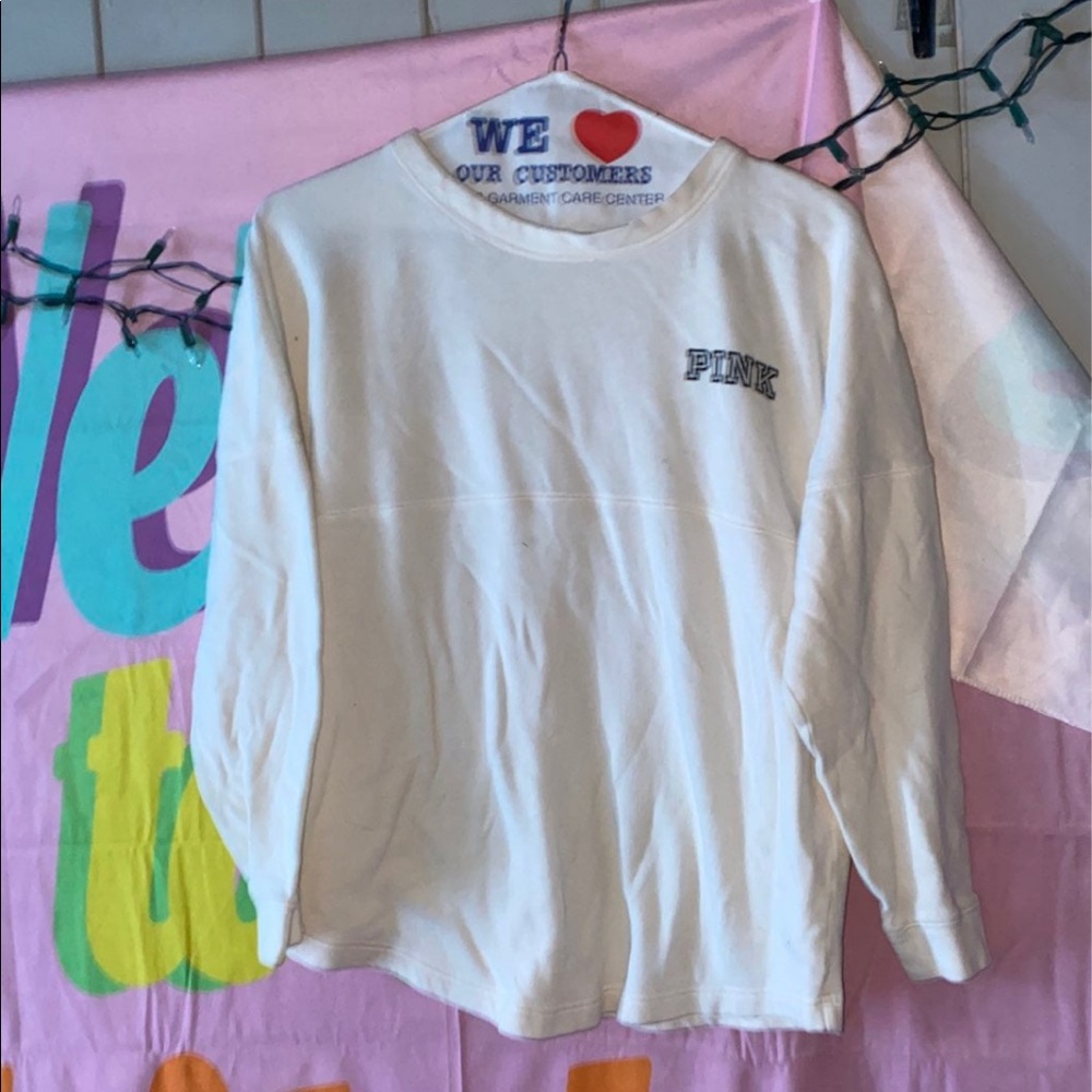 PINK Logo White and Black Long Sleeve
